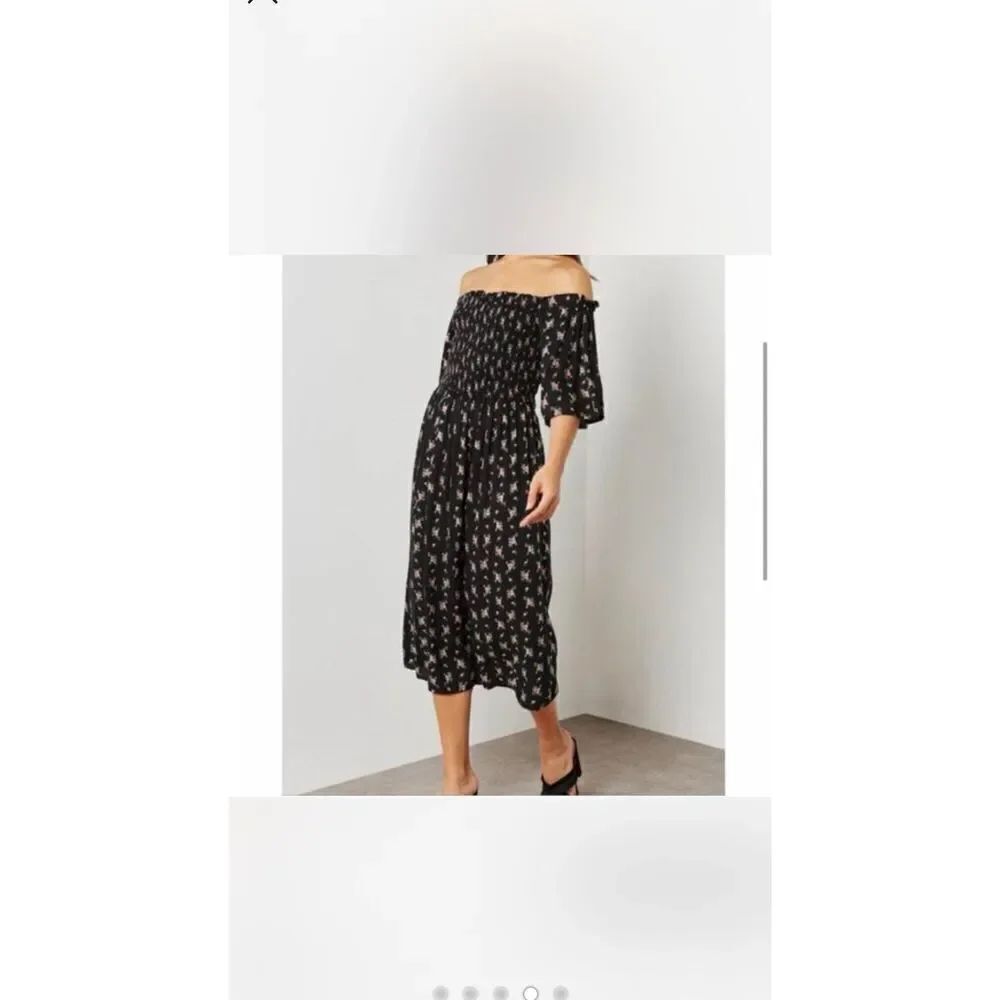 Topshop pretty boho bardot off the shoulder cotton Women’s dress size O